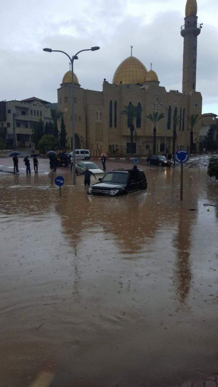 يافة الناصرة | الامطار الغزيرة تتسبب في غرق منازل وشوارع 