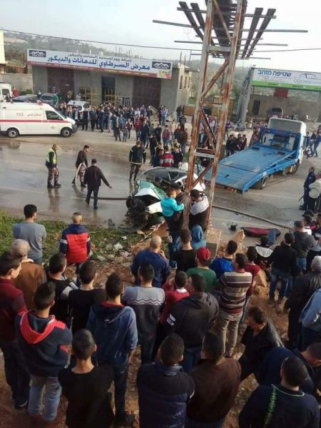 مصرع شخصين في حادث سير ذاتي في سلفيت 