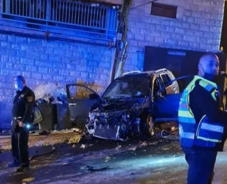 اصابة خطيرة لشخص من الطيبة بانفجار مركبة 