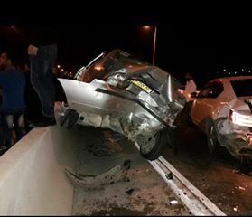 8 اصابات بحادث سير قرب بلدة عرعرة 