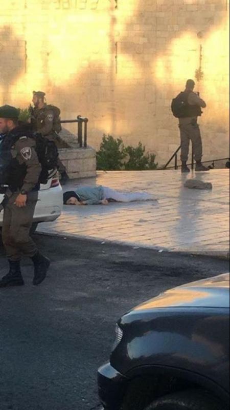 شهيدة بنيران الاحتلال عند باب العامود بالقدس المحتلة