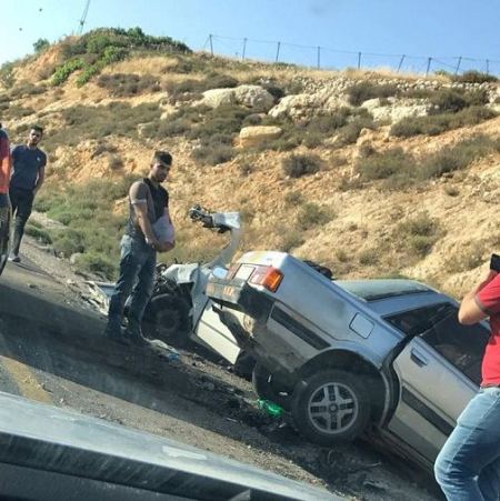مصرع سيدة و4 اصابات بحادث سير شمال مدينة الخليل
