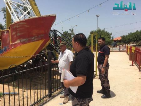 برطعة | الدفاع المدني يتفقد اجراءات الوقاية والسلامة في منتزه الجمعية