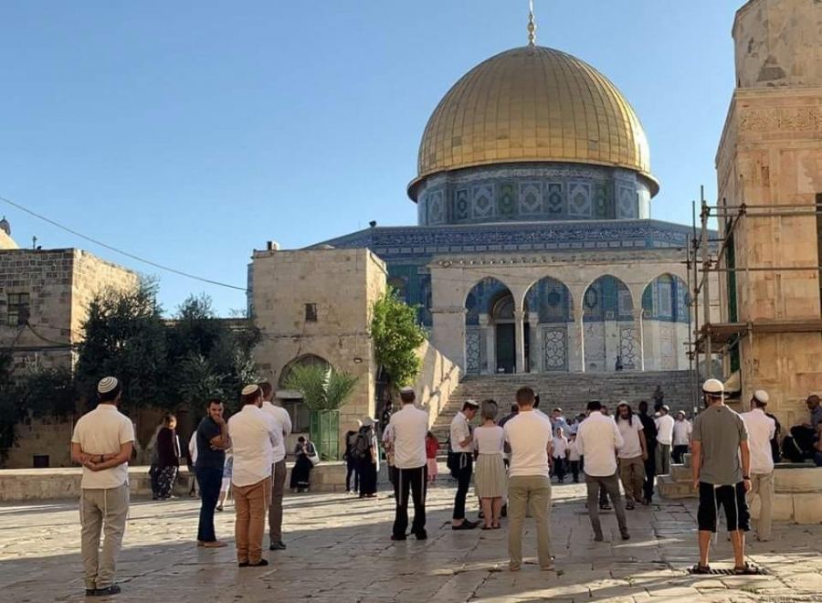 مستوطنون يقتحمون باحات المسجد الاقصى
