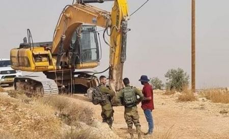 الإحتلال يستولي على جرافة ويعتقل سائقها قرب يعبد