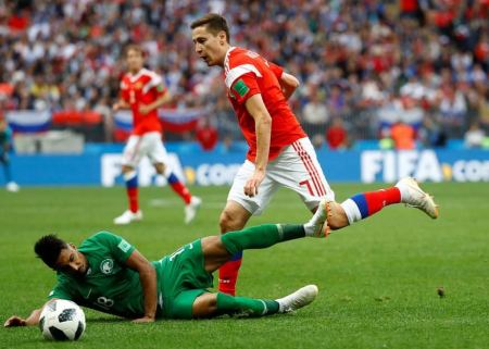 المنتخب الروسي يقسو على نظيره السعودي بخماسية نظيفة في أول مبارة للمونديال