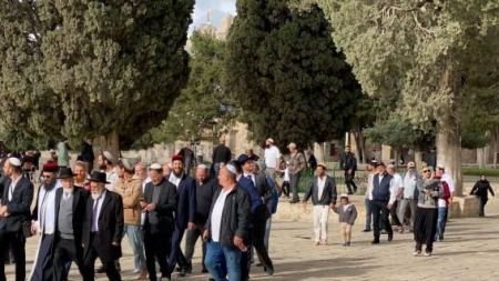 مستوطنون يقتحمون باحات المسجد الاقصى