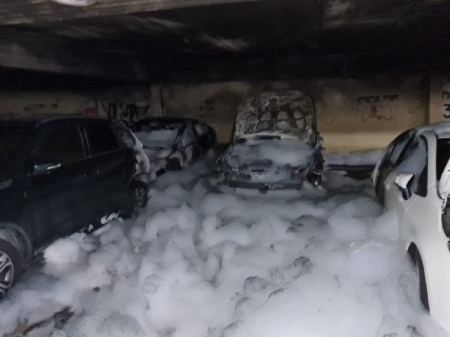 احتراق 4 مركبات في نوف هجليل