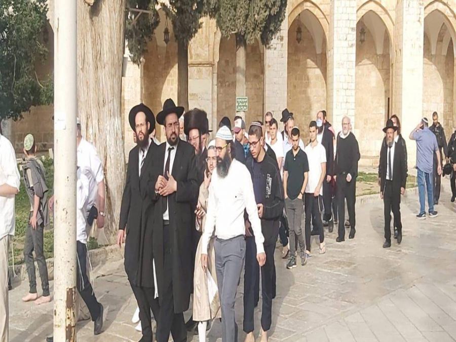 مستوطنون يقتحمون باحات المسجد الاقصى
