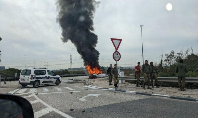 اصابة شاب من جلجولية بانفجار مركبة في كفرقاسم