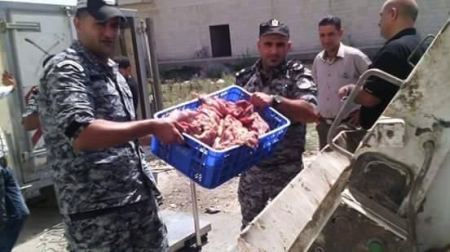 جنين ... اتلاف ٢٥٤ كيلو غرام لحوم حبش فاسدة