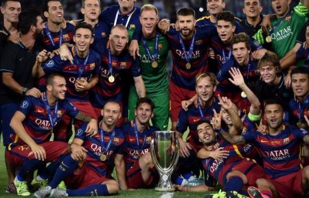 برشلونة يفوز بكأس السوبر الاوروبي