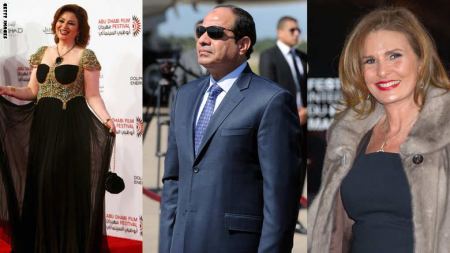 يسرى والهام شاهين مع السيسي الى المانيا .... وسخرية على مواقع التواصل 