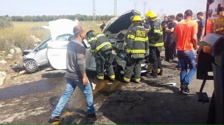 اصابة خطيرة في حادث سير على مفرق عيلوط 