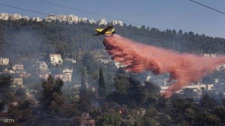 اندلاع حريق كبير في غابة بالقرب من عين كارم في القدس