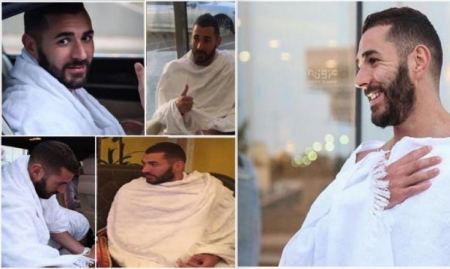 نجم ريال مدريد كريم بنزيما يُؤدي مناسك العمرة