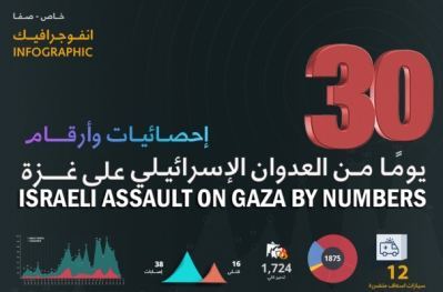 احصائيات وأرقام 30 يوم من الحرب على غزة